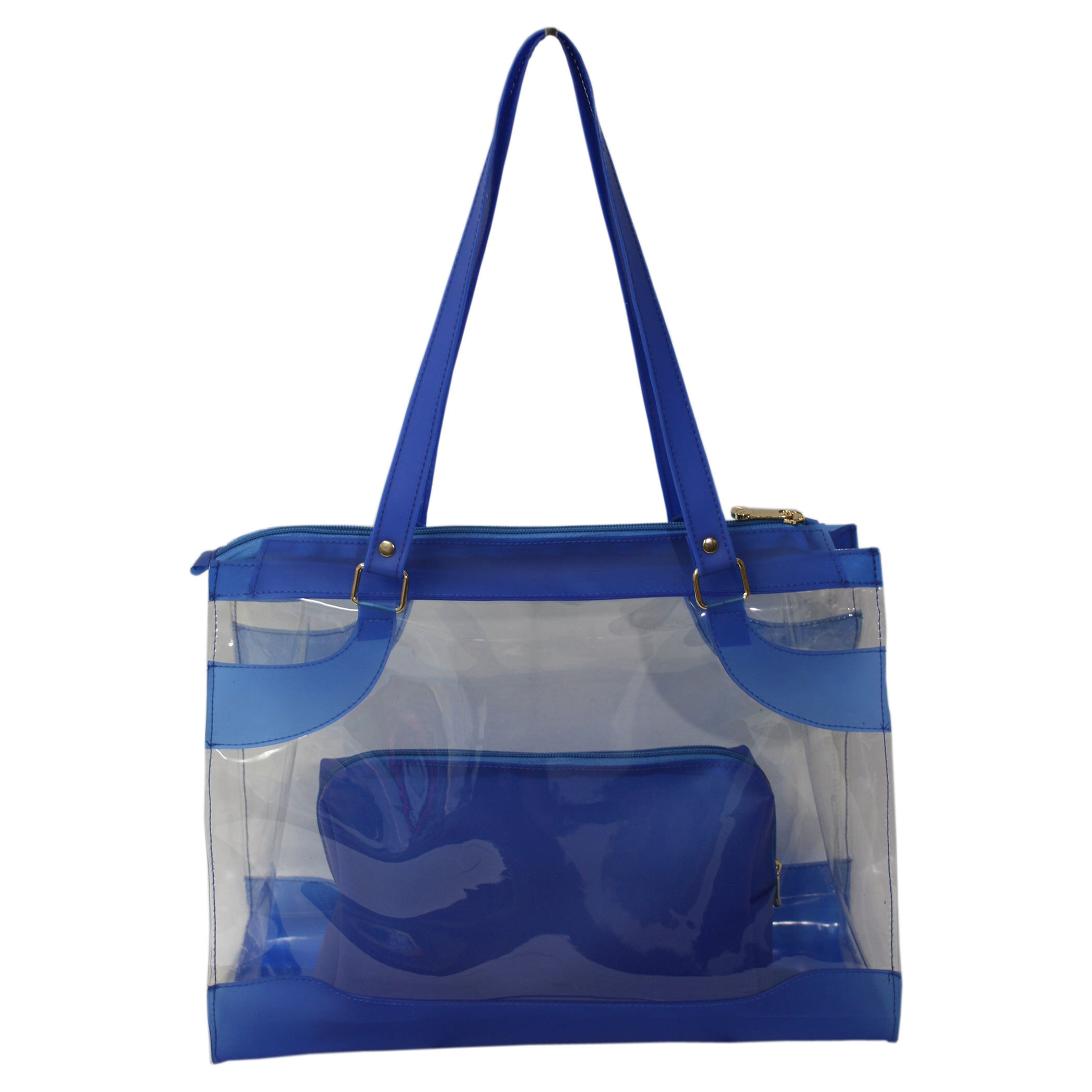 Bolsa de praia azul e transparente Kabira