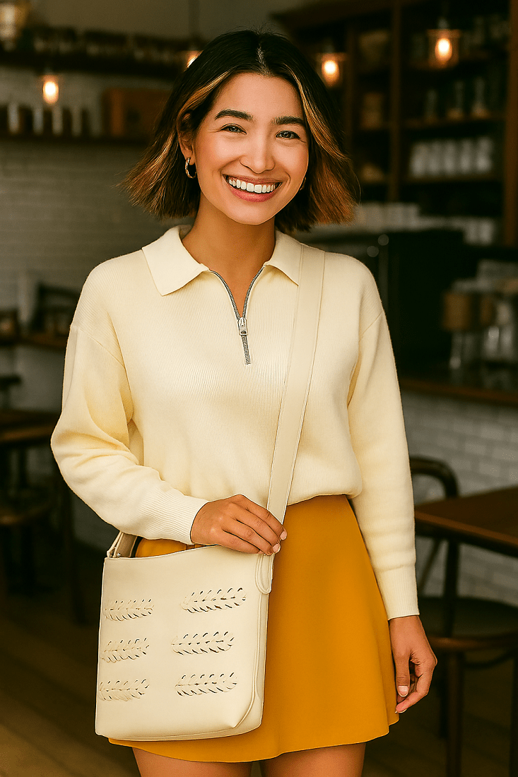 Bolsa Bordado Trança Nude