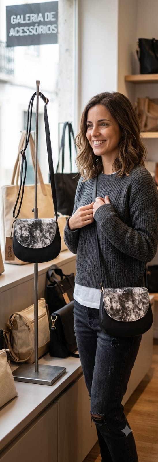 Bolsa Transversal Nápoles Snake Preto