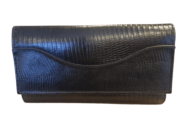 CARTEIRA COURO LEZARD PRETO