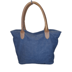 Bolsa Ombro Lona & Couro Liverpool Preto