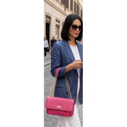 Bolsa Valentina Quilting Pink Bolsa Valentina Quilting Pink