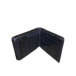 CARTEIRA COMPACTA COURO LISO PRETO