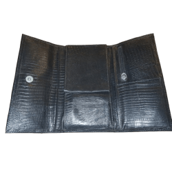 CARTEIRA COURO LEZARD PRETO